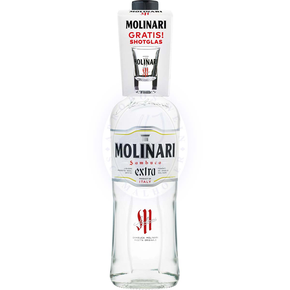 Molinari Extra Glass on Pack (Molinari extra 70cl + 1 Shot GLas)