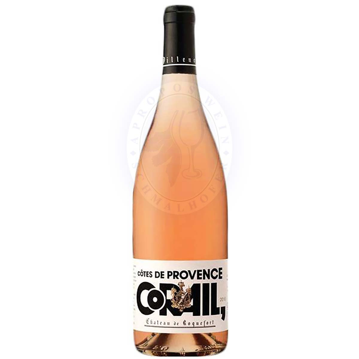 296096 Product Der Corail Rosé Provence 2024 vom Château de Roquefort verkörpert die Essenz des Südens: sonnenverwöhnt, elegant und voller Lebensfreude. Im Glas zeigt er ein zartes Lachsrosa, das bereits seine Frische und Leichtigkeit erahnen lässt. In der Nase entfaltet sich ein feines Aromenspiel aus weißen Blüten, roten Beeren wie Erdbeeren und Himbeeren sowie einer dezenten Würze, die an mediterrane Kräuter erinnert. 7692321