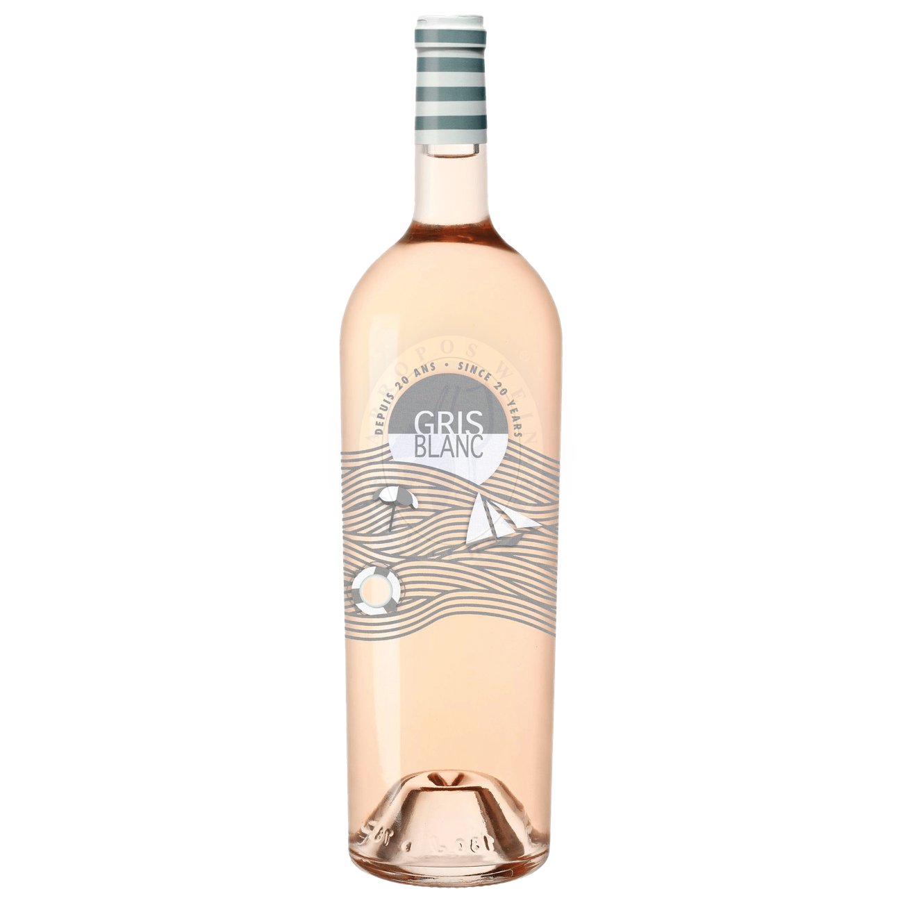 466281 Product Im Glas präsentiert sich der Gris Blanc in einem sehr blassen Roséton mit schimmernden Grau- und Weißnuancen. Das Bouquet entfaltet verführerische Aromen von roten Beeren, begleitet von subtilen floralen Noten. 3514122147781-2024