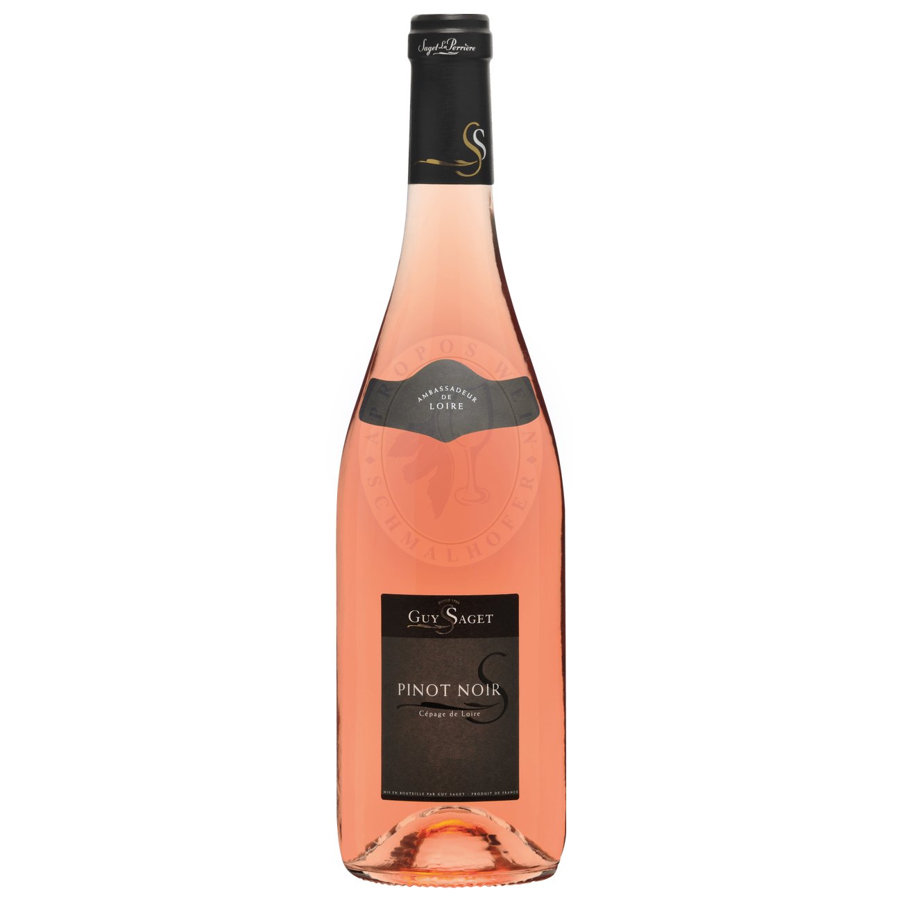 467978 Product Der Rosé Pinot Noir AOC 2024 von Saget La Perrière ist ein eleganter, feinfruchtiger Roséwein aus dem Loiretal, der die Frische und Finesse der Region mit der typischen Leichtigkeit des Pinot Noir verbindet. Im Glas zeigt er sich in einem zarten Lachsrosa mit brillanten Reflexen – einladend und stilvoll. Die Nase ist klar und aromatisch: Aromen von Walderdbeeren, roten Johannisbeeren und Himbeeren treffen auf florale Noten von Hagebutte und zarte Zitrusanklänge. 3289850032875-2024