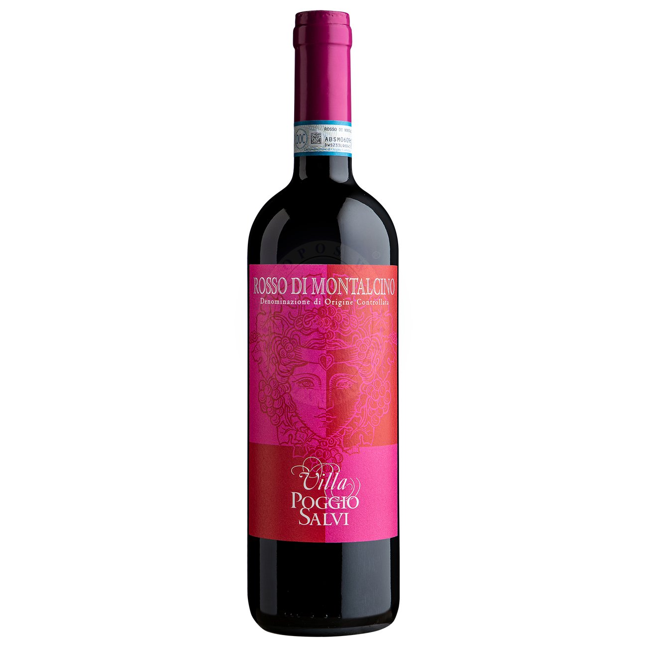 471506 Product Der Rosso di Montalcino DOC 2023 von Villa Poggio Salvi präsentiert sich in einem leuchtenden Rubinrot mit violetten Reflexen. In der Nase entfalten sich frische Aromen von roten Früchten wie Kirschen und Himbeeren, begleitet von floralen Noten und einer dezenten Würze. 8053629461686-2023