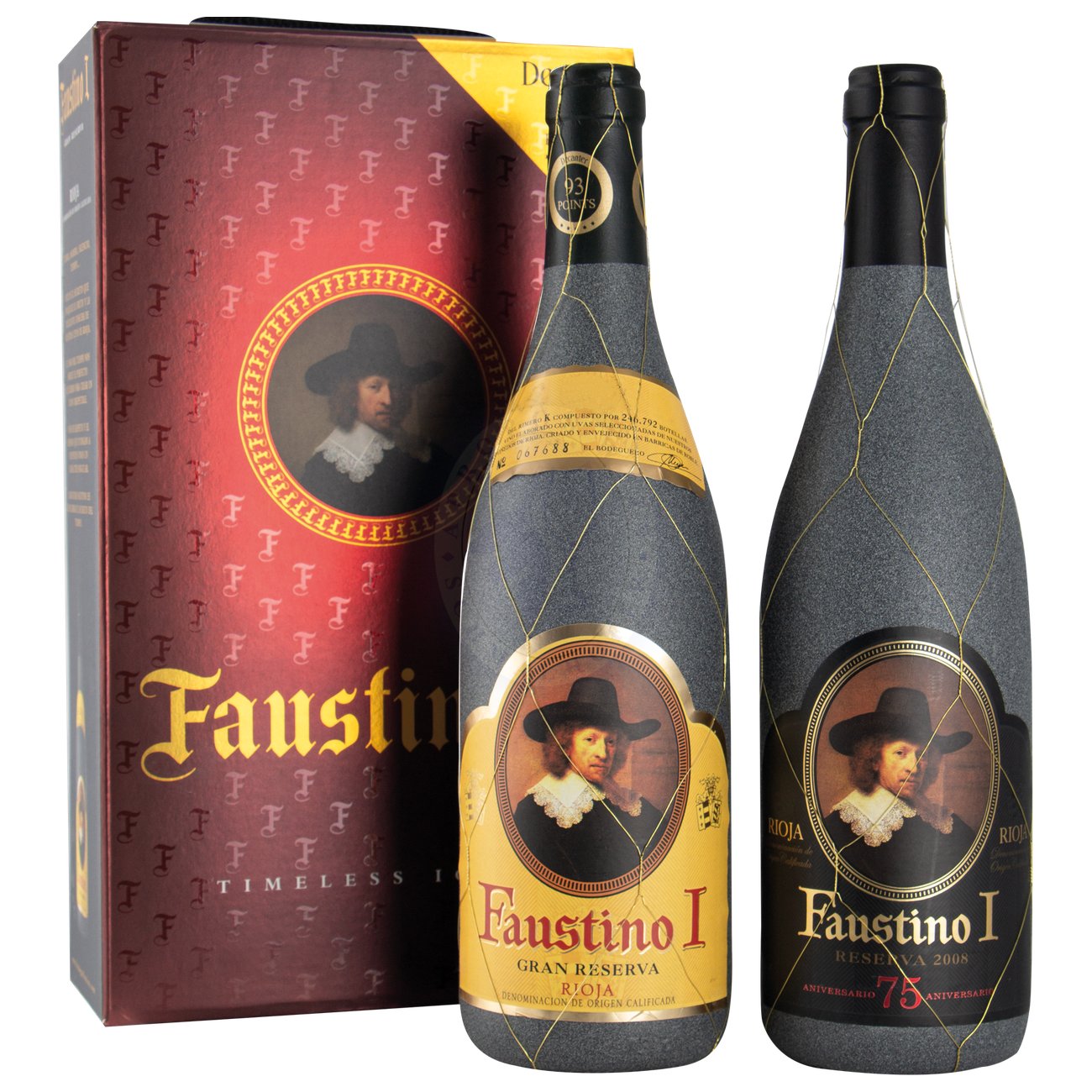 483305 Product Hochwertiges 2er-Geschenk-Set, bestehend aus je einer 0,75ler-Flasche des 2005er Faustino I Gran Reserva sowie des 2008er Faustino I Gran Reserva 75 Aniversario. 8410441412102