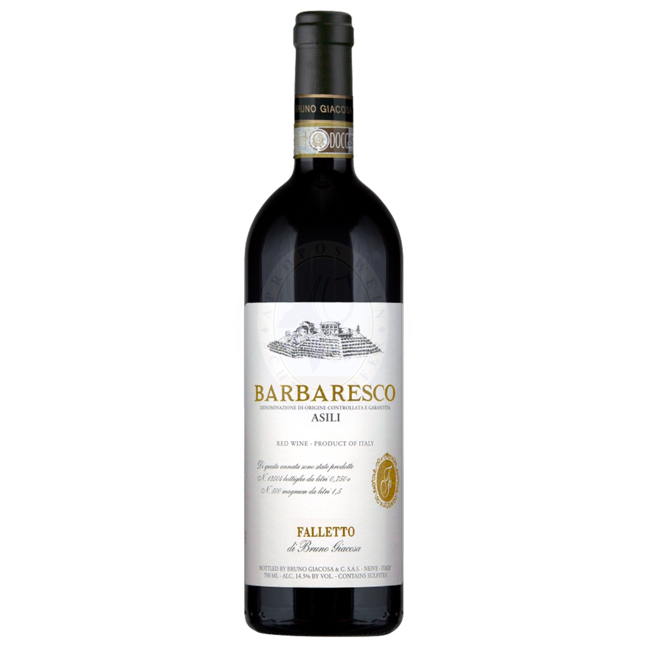 546967 Product Der Barbaresco „Asili“ 2022 von Bruno Giacosa entfaltet sich im Glas in einem leuchtenden Rubinrot, das auf klassische Eleganz und Tiefgang verweist. Bereits im Bouquet zeigt sich die unverwechselbare Feinheit des Asili-Terroirs: Noten von Himbeere, süßer Brombeere und roten Kirschen verschmelzen mit Veilchen, Rosenblättern sowie Nuancen von getrockneten Kräutern. 111128