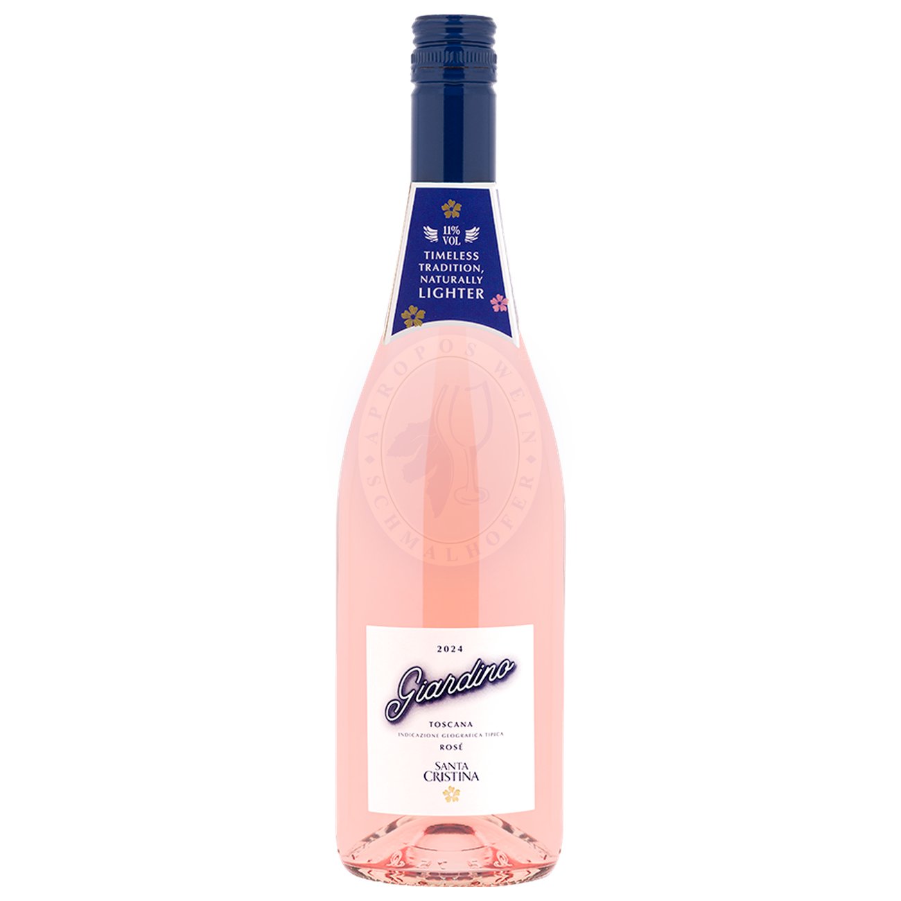 549766 Product Der Giardino Rosé IGT 2024 von Marchesi Antinori, hergestellt im renommierten Santa Cristina Weingut in der Toskana, präsentiert sich in elegantem Lachsrosa mit lebendiger Anmutung. Im Duft entfaltet sich ein feines Bouquet aus Walderdbeeren, rosa Grapefruit, zarten Rosenblüten und einem Hauch mediterraner Macchia. 8001935012122-2024