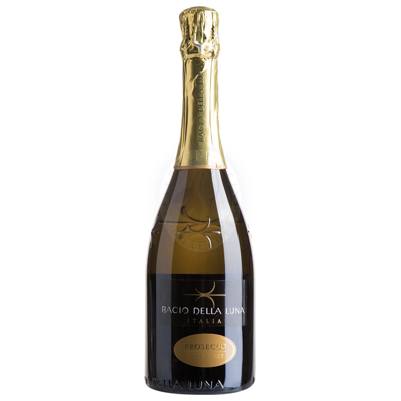 624899 Product Der Prosecco DOC Spumante Brut von Bacio della Luna präsentiert sich in einem typischen Goldton mit grünlichen Reflexen. In der Nase entfalten sich zarte Aromen, die an frische Blumen und reife Früchte erinnern 8054402827286