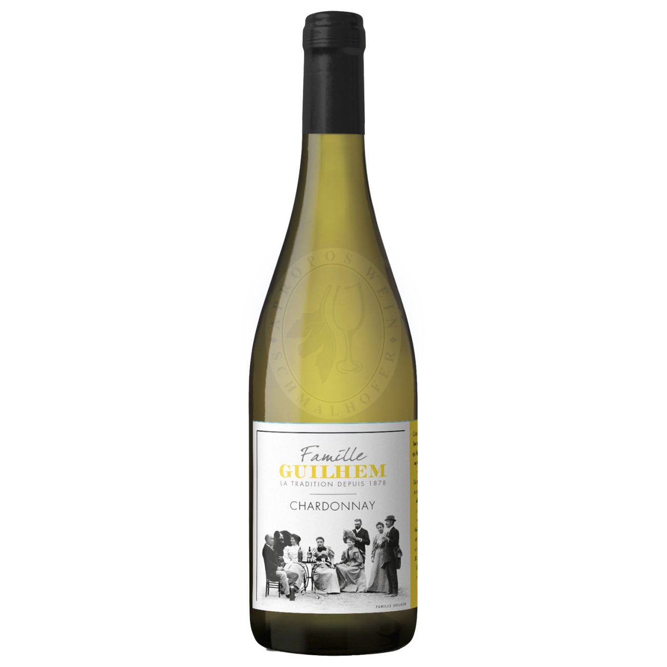 628812 Product Im Glas offenbart der Le Chardonnay IGP 2024 ein zartes Strohgelb mit einem Hauch exotischer Frische — ein eleganter erster Eindruck. Das Bouquet verführt mit Aromen weißer Blüten und reifer, weißfleischiger Früchte, abgerundet von einer subtilen exotischen Note und einem zarten Brioche-Nachhall. 3331210000076-2024