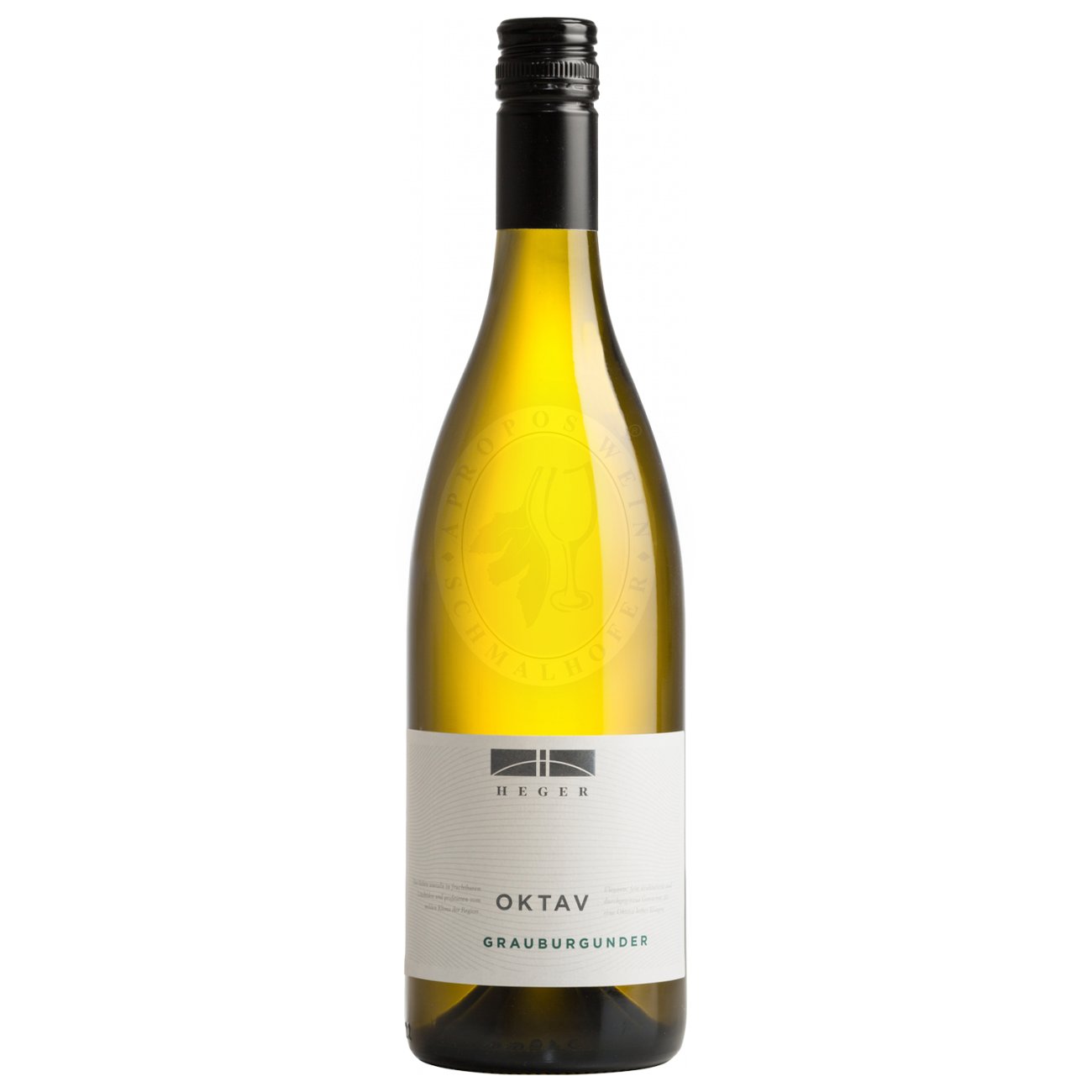 636687 Product Der Grauburgunder Oktav 2023 vom Weinhaus Heger bringt die typische Stilistik des Kaiserstuhls in besonders zugänglicher Form zum Ausdruck – mit Frische, Eleganz und einem feinen Gespür für Balance. Das Bouquet öffnet sich mit Aromen von reifer Birne, gelbem Apfel und einem Hauch von Honigmelone, begleitet von zarten nussigen Noten und einem Anklang von frischen Kräutern 4033171450837-2024