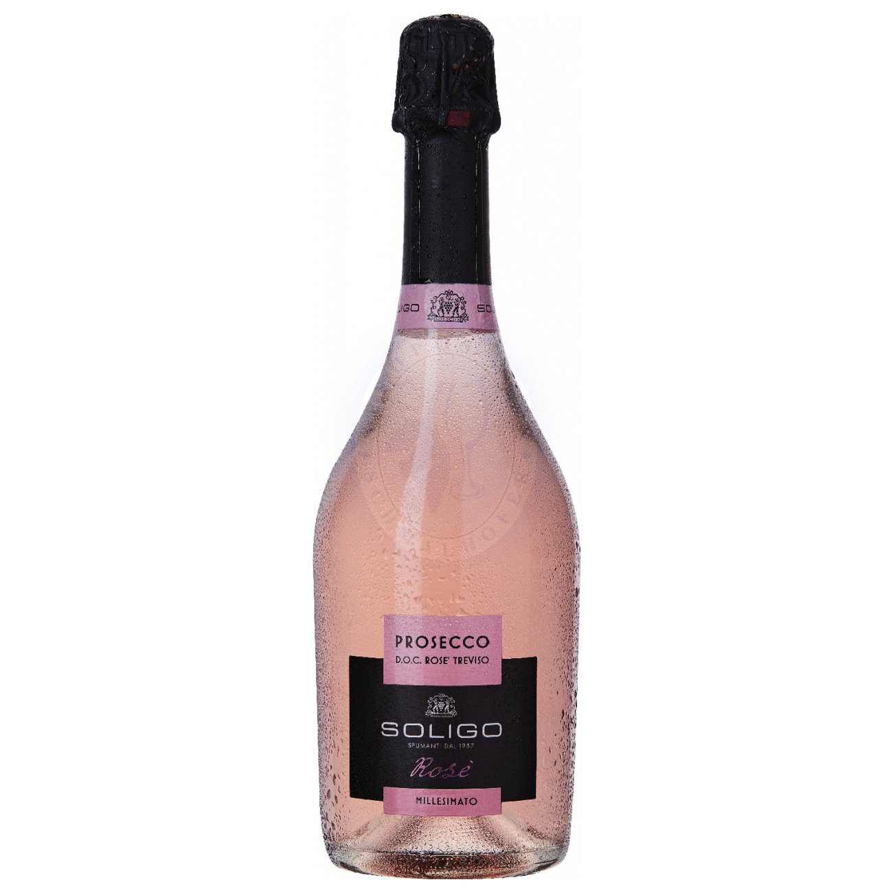 637380 Product Der Prosecco Rosé aus Glera und Pinot Noir-Trauben bietet feinsten Prickel-Genuss von Cantina Colli di Soligo. Fruchtige Noten mit einem Hauch von Beeren und tropischen Früchten. Blumige Nuancen von Rosen und Veilchen geben eine interessante Note hinzu. Sehr markant, frisch und geschmeidig mit einem intensiven und anhaltenden blumigen Nachgeschmack. 8008170001270-2024