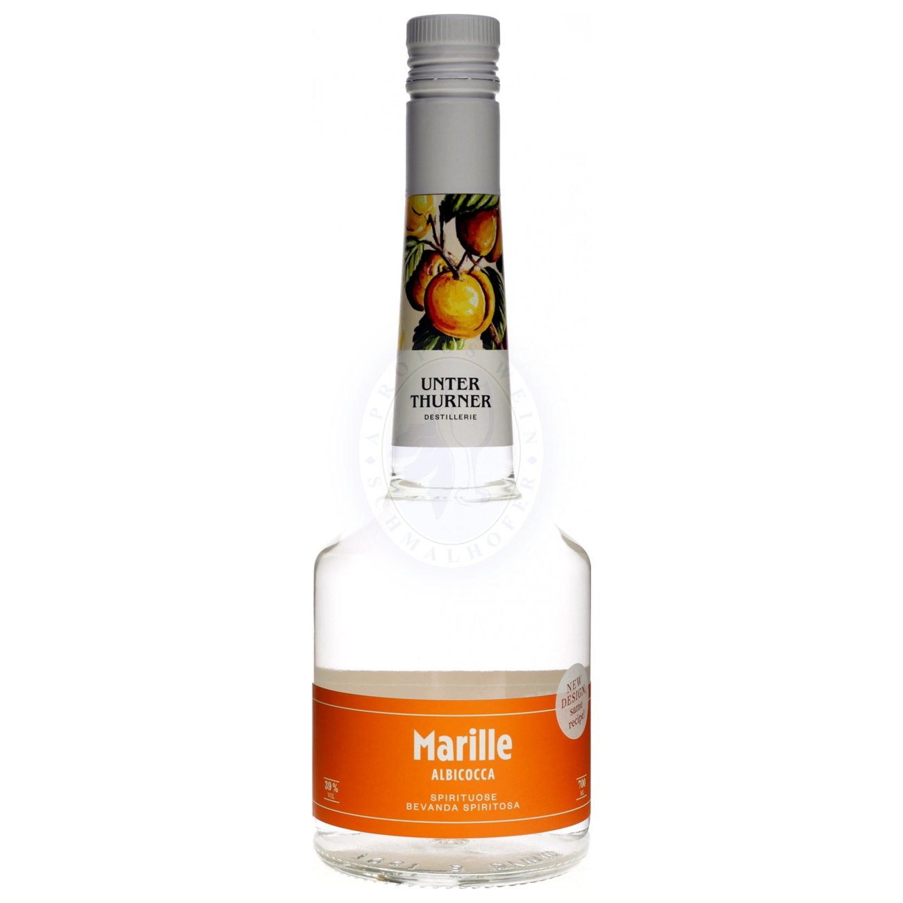 672742 Product Der Unterthurner Marille ist ein exquisiter Obstbrand aus sonnengereiften Aprikosen, der die typische Fruchtfülle und Eleganz Südtiroler Destillationskunst in reinster Form widerspiegelt. Kristallklar im Glas und mit feiner Viskosität versehen, entfaltet sich in der Nase ein intensives, sortentypisches Aroma: vollreife Marille, begleitet von zarten Noten von Blütenhonig, Mandeln und einem Hauch Zitronenzeste. 81313