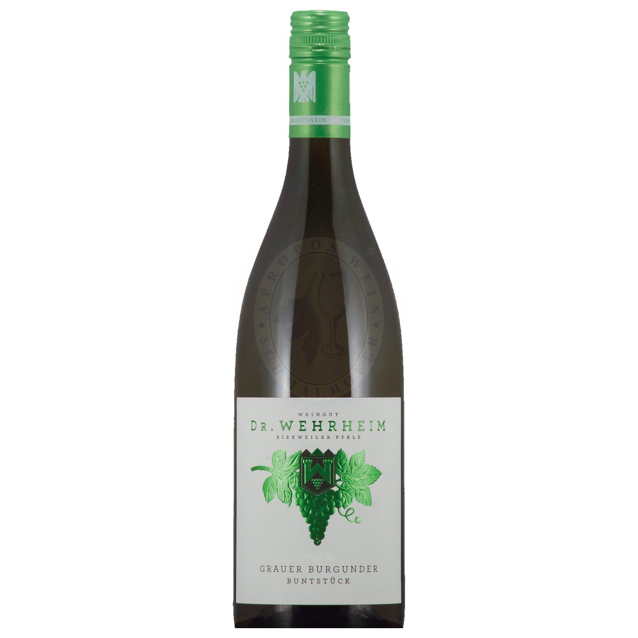 681326 Product Im Glas leuchtet der Grauburgunder in einem hellen Gelb mit funkelnden Reflexen. Das Bouquet ist sortentypisch, aber mit der für Wehrheim typischen Finesse interpretiert: Es duftet verführerisch nach reifen gelben Früchten wie Birne, Quitte und Honigmelone. Ergänzt wird diese Fruchtigkeit durch feine nussige Anklänge von frischen Mandeln und Walnüssen sowie einer zarten Kräuterwürze. 4047568155106-2023